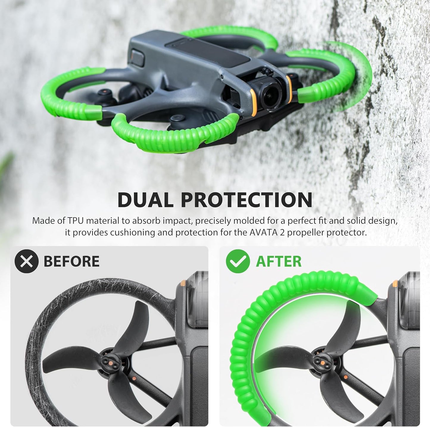 STARTRC Bumper Guard for DJI Avata 2 (Fluorescent green)