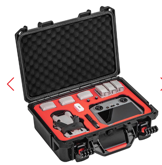 Waterproof Case for DJI Mini 4 Pro/ Mini 3 Pro/ Mini 3 Fly More Combo (Compatible with DJI RC/ DJI RC 2/ DJI RC-N1/N2) (Red)