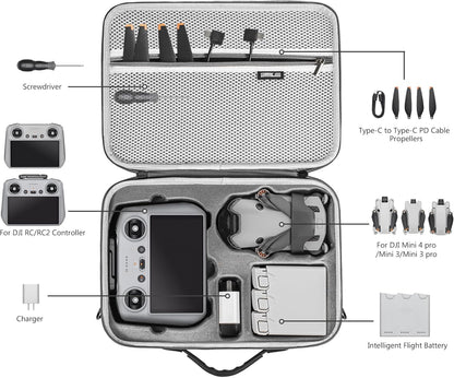 STARTRC Waterproof Case for DJI Mini 4 Pro/Mini 3/Mini 3 Pro Case Accessories, Portable Travel Bag for DJI Mini 4 Pro