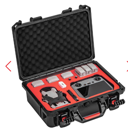 Waterproof Case for DJI Mini 4 Pro/ Mini 3 Pro/ Mini 3 Fly More Combo  (Compatible with DJI RC/ DJI RC 2/ DJI RC-N1/N2) (Red)